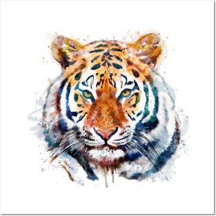 Tiger Head watercolor Posters and Art